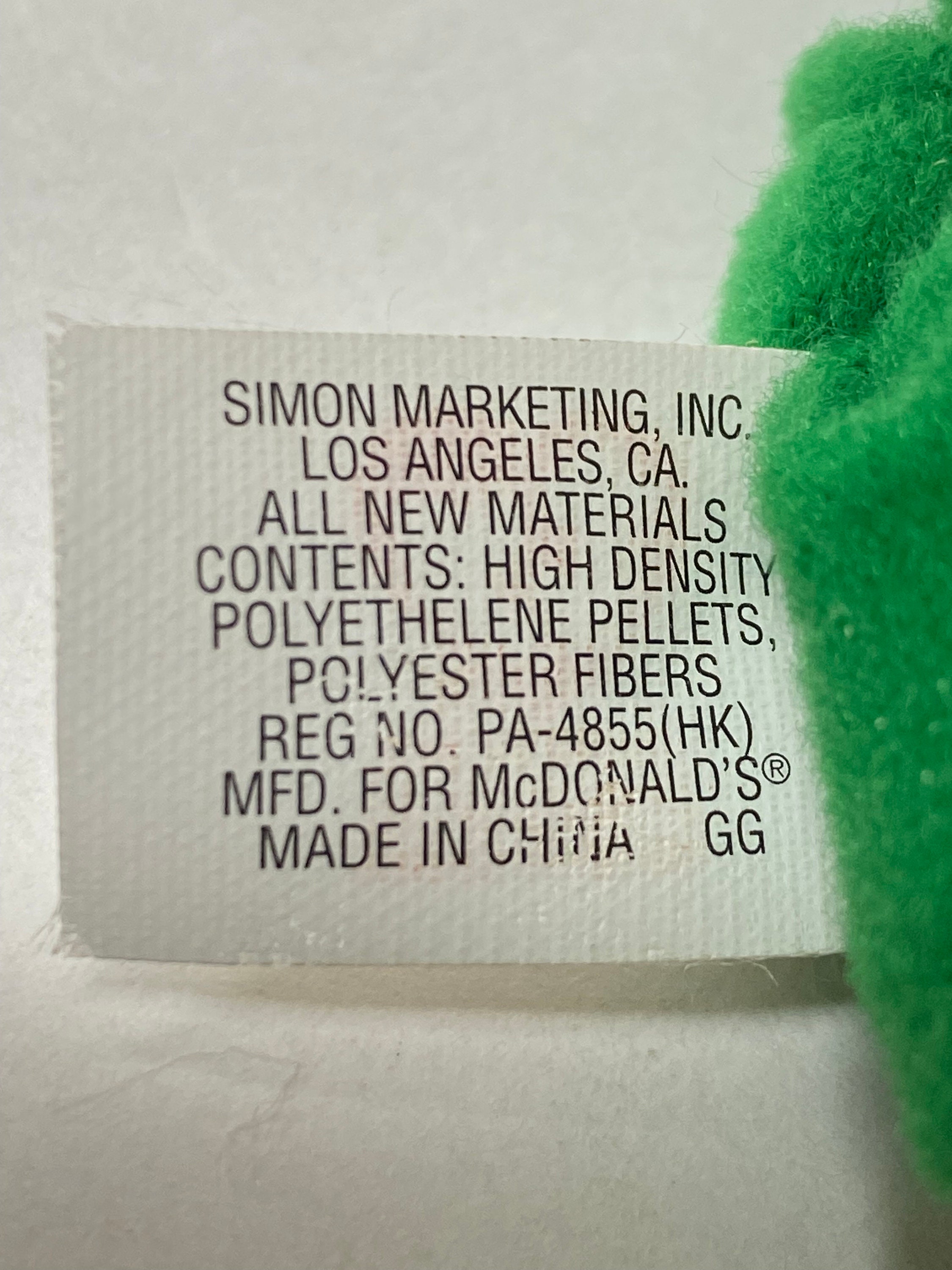 Ty Erin the Bear Teenie Beanie Baby Plush Green Shamrock Bear W