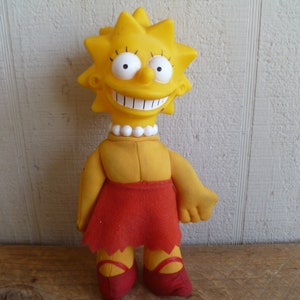 Lisa Simpson Cloth Rag Doll The Simpson Matt Groening Burger King 8&quot; Tall 1990 Stuffed Toy Doll