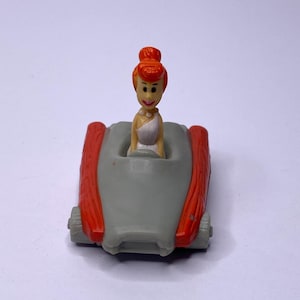Wilma Flintstones Stone Racer Car Denny&#39;s Cake Topper 2.75&quot; Long 1990