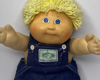 Cabbage Patch Kinder Junge Puppe Blondes Haar Blaue Augen 17 "Hoch 1982 *LESEN SIE BESCHREIBUNG*