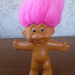 Just Toys Inc. Norfin Troll Doll Pink Hair 6&quot; Tall W/ Hair