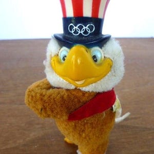 Sam the Eagle Plush Clip On Olympic4.5" Tall  1980