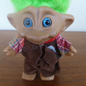 Troll Western Cowboy Troll Puppe Grüne Haare entzückend Vintage