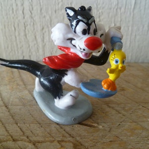 Sylvester and Tweety Pvc  Figurine Cake Topper 2" Tall 1988