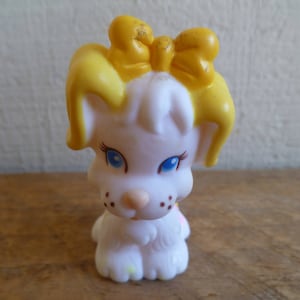 Tyco Quints Puppy Dog Yellow Ears and Bow 2.5&quot; Tall 1991