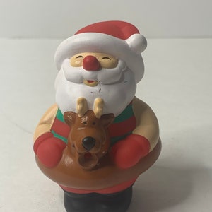 Avon Santa Claus Rubber Doll Squeeze Toy  3.5&quot; Tall