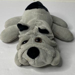 Kuschel Welpe Bulldogge Welpe Plüsch Hund 23 cm Lang 80er Jahre Kuscheltier Spielzeug Vintage