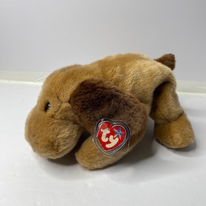 Ty Bones the Dog Beanie Buddies Plush Dog W/ Tags 14" Long 2000 Stuffed Animal Toy