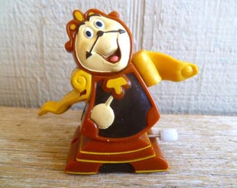 Disney Movie Beauty and the Beast Wind up Toy Burger King Cogsworth 2.5&quot; Tall