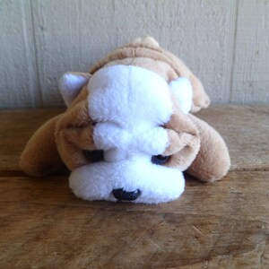 Ty Wrinkles the Bulldog Beanie Babies Plush Bulldog 8" Long 1996 Stuffed Animal Toy