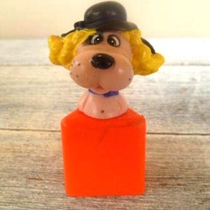 Pound Puppy Dog Wearing a Hat and Collar PVC Cake Topper 3.5" Tall 1986
