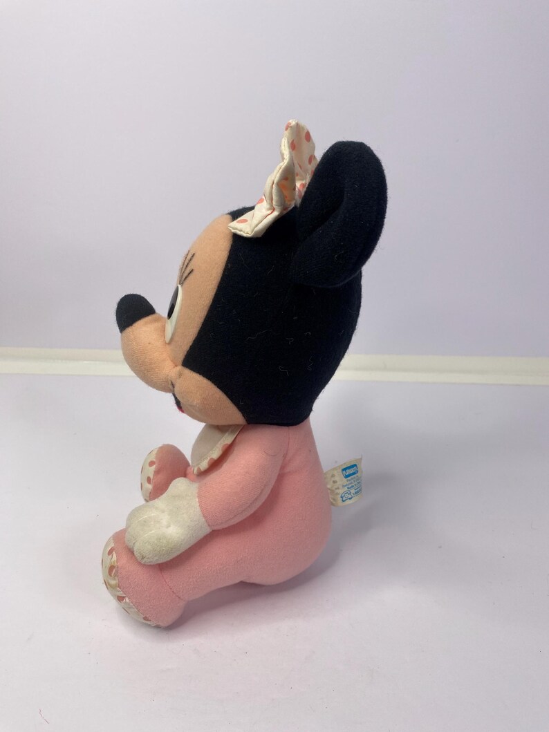 Peluche Minnie Mouse rose Disney bébés vintage 9 po. de haut Playskool Hasbro image 3