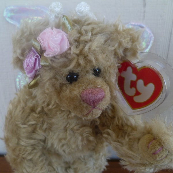 Ty Attic Treasures Plush Angel Bear Rafaella W/ Tags 8" Tall 1993 Stuffed Animal Toy