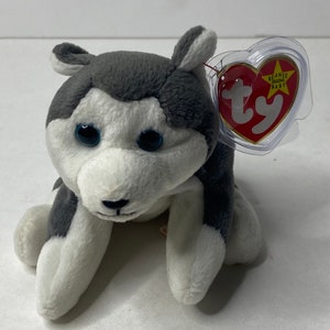 Ty Nanook the Husky Beanie Baby Plush Husky Dog W/ Tags 7" Long 1996 Stuffed Animal Toy