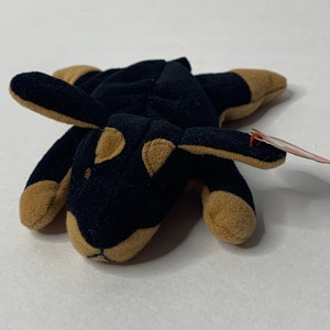 Ty Doby the Dobermann Teenie Beanie Babies Plush Puppy W/ Tags 5.5" Long 1993 Stuffed Animal Toy New with Tags