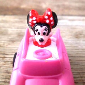 Minnie Mouse Driving Pink Car Cake Topper 1.5&quot; Tall Disney