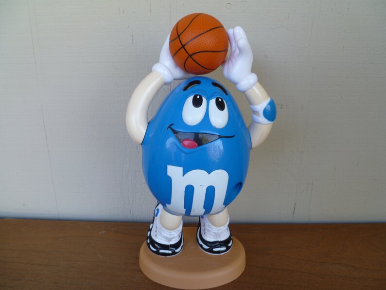 M /& M Blue Basetball Player Dispenser Advertising