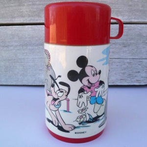 Mickey Mouse Lunch Box Thermos Aladdin 6.5&quot; Tall