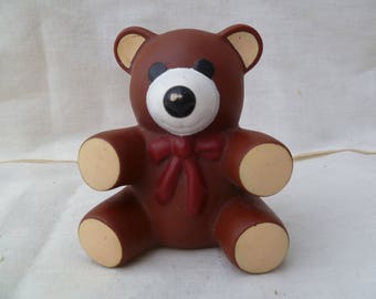 Ross Laboratories Brown Teddy Bear Premium 3&quot; Tall 1985 Squeaky Toy