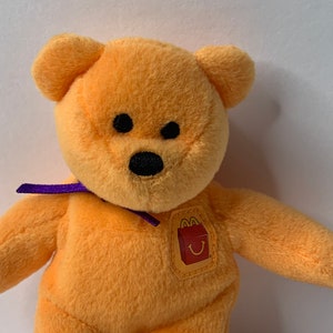 Ty Happy Meal the Bear Teenie Beanie Babies Plush Bear Ronald McDonald 5&quot; Tall 2004 Stuffed Animal Toy