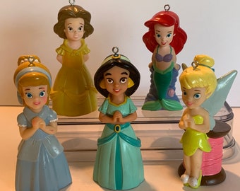 Disney Princess Christmas Ornaments Figurine Cake Toppers Set of