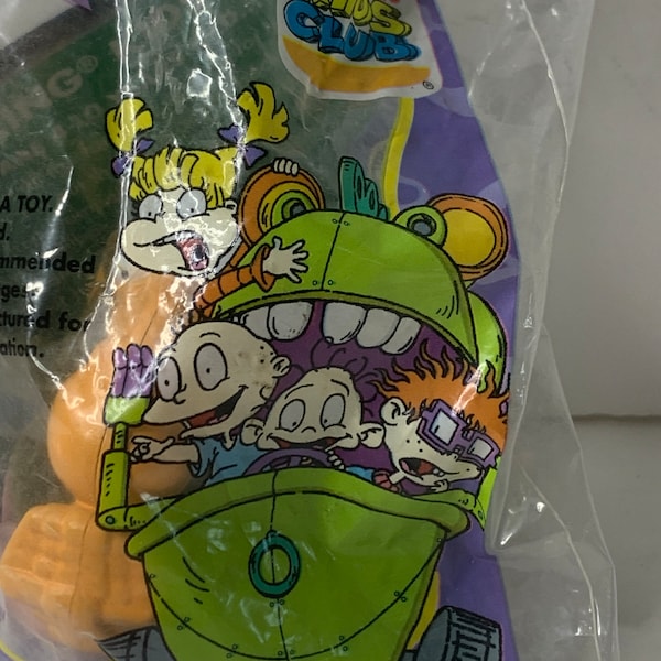 Nickelodeon Rugrats Twins "Monkey Mayhem" Wind Up Toy Cake Topper 2.75" Tall 1998 Burger King New in Package