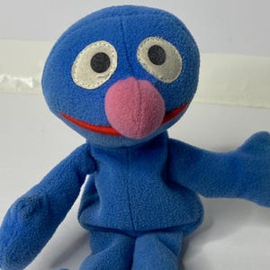 Sesame Street Grover Plush Doll Tyco Preschool Toys 8&quot; Tall 1997 Vintage Condition Stuffed Animal Toy