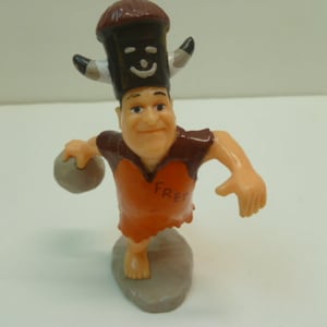 Fred Flintstone Bowling Cake Topper  Hanna Barbera Amblin 4&quot; Tall 1994