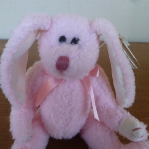Ty Attic Treasures Jointed Plush Bunny Rabbit "Strawbunny" W/ Tags 8" tall 1993 * SKU 69