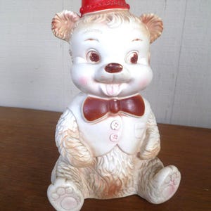 Edward Mobley Rubber Teddy Bear Squeaky Toy Cake Topper 8&quot; Tall