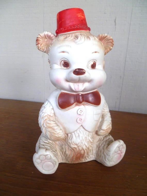 Edward Mobley Rubber Teddy Bear Squeaky Toy Cake Topper 8" Tall