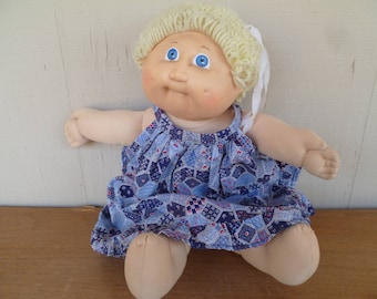 Cabbage Patch Kinderpuppe Blond Haare Blaue Augen 18 "Hoch 1982 Stofftier Puppe