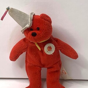 Ty Happy Meal 25th the Bear Teenie Beanie Babies Plush Bear Ronald McDonald 6&quot; Tall 2004 Stuffed Animal Toy
