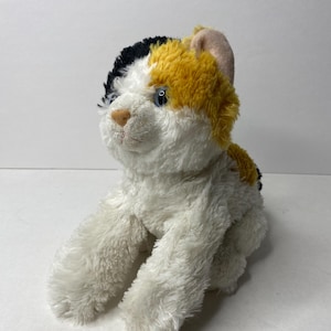 Marionnette chaton chat calicot Aurora en peluche 30 cm de long