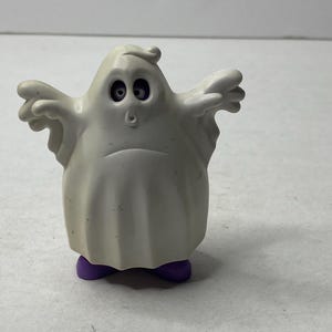 Halloween Grimace Ghost 2 Piece McDonalds Grimace Happy Meal Toy 3.5&quot; Tall 1995