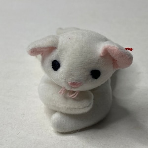 Ty Flip the Cat Teenie Beanie Baby Plush White Kitten 5&quot; Long Y2K McDonalds Happy Meal Toy Stuffed Animal Toy