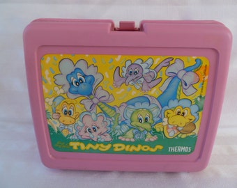 Tiny Dinos Lunch Box United Features 1987 Geen thermoskan