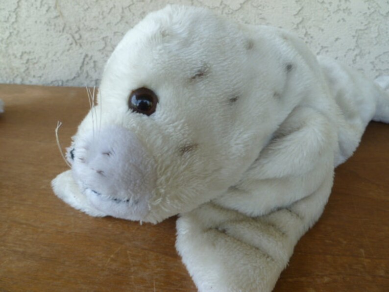 Large Plush White Baby Seal Plush Vintage Handcrafted Kamar Etsy