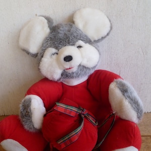 American Wego Christmas Mouse Plush 12" Tall Sitting Stuffed Animal Toy