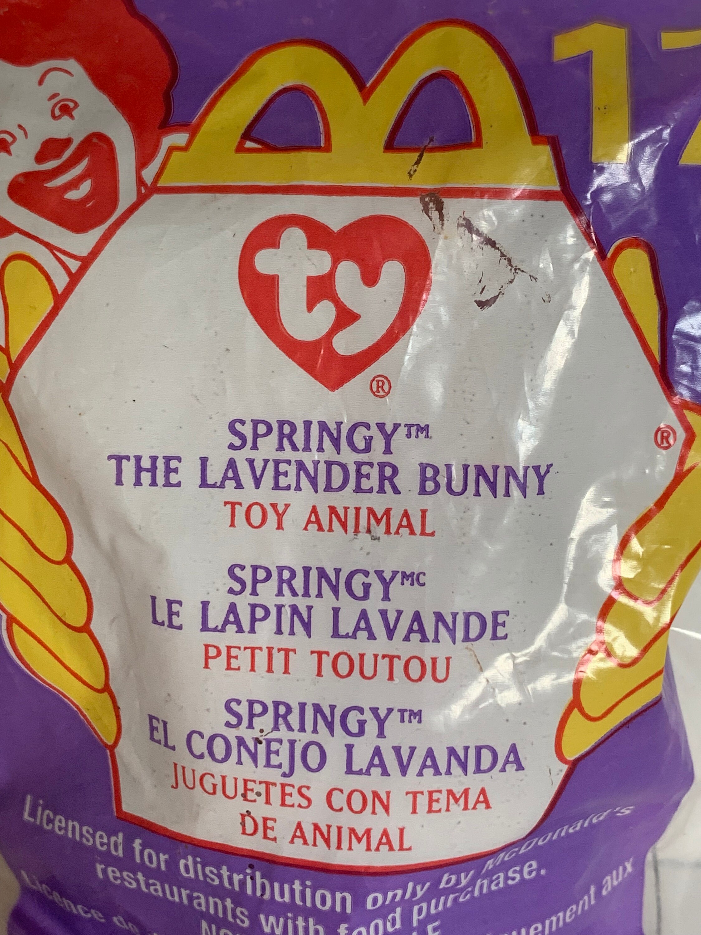 Ty Springy Ty Springy the Rabbit Teenie Beanie Babies Plush Purple Bunny Rabbit ...