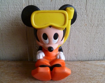 Mickey Mouse Swimmer Disney Rubber Squeeze Toy 4.5" Tall 1991