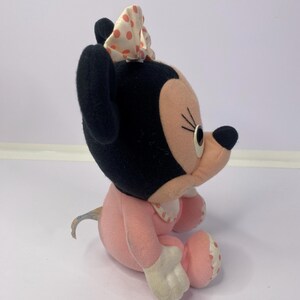 Peluche Minnie Mouse rose Disney bébés vintage 9 po. de haut Playskool Hasbro image 4