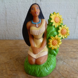 Disney Movie Pocahontas  Figure with Sunflowers 1990s
