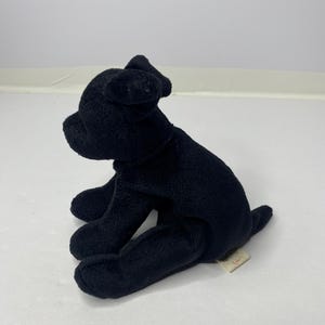 Ty Luke the Dog Beanie Baby Plush Black Terrier Dog 6" Long 1999 Stuffed Animal Toy