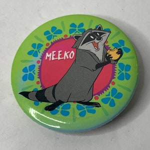 Vintage Disney Pocahontas &quot;Meeko&quot; Metal Pinback Button Monterey Park Ca
