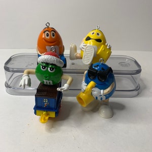 M & M Christmas Ornaments Candy Cake Toppers Set of4 Burger King
