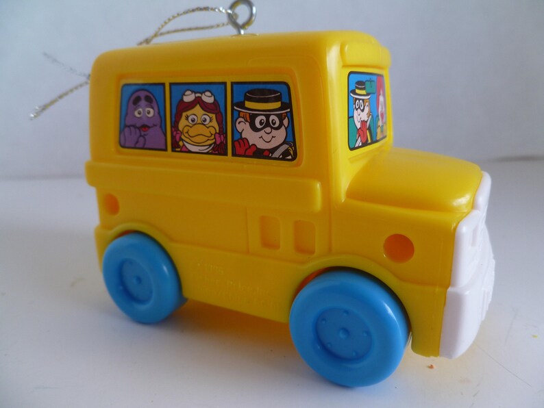 Mcdonalds Under 3 Yellow Bus Ornament Toy Fisher Price 1997 Etsy