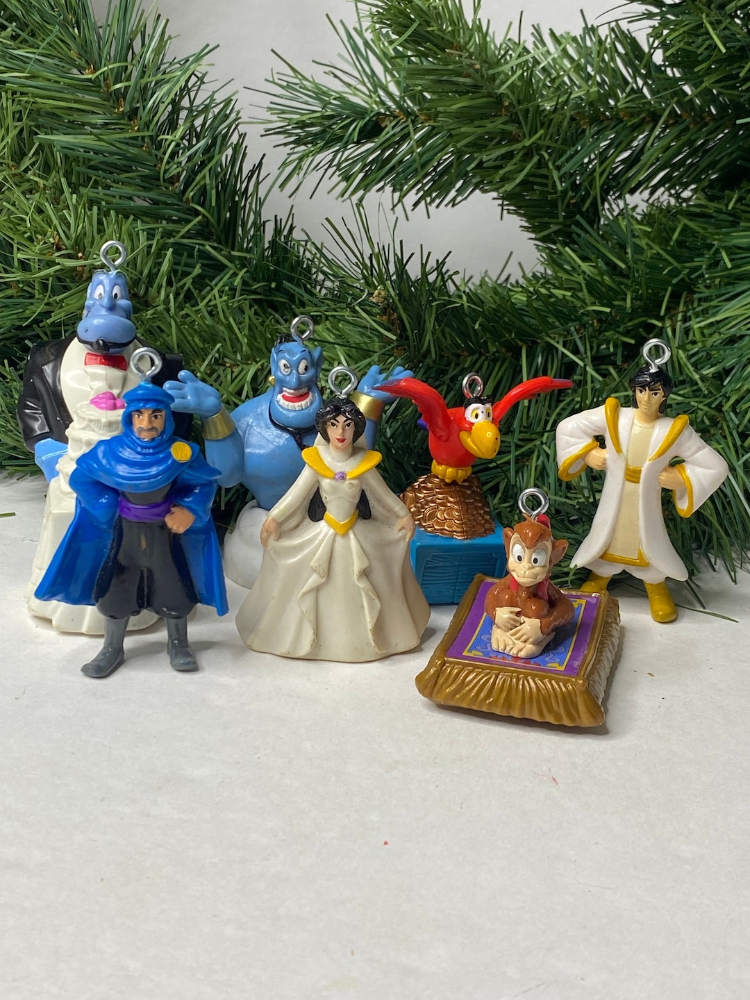 Disney Aladdin Miniature Christmas Ornaments Set of 7 2.25