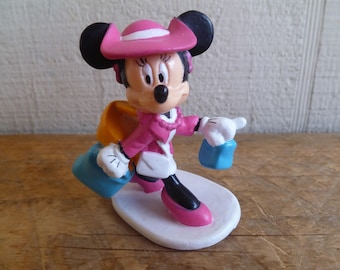 Figura de plástico de Minnie Mouse de Disney para tarta de 6,35 cm de alto, diseño de aplausos