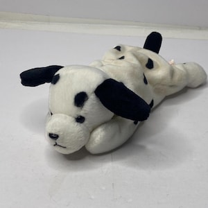 Ty Dotty the Dalmatian Beanie Babies Plush Dalmatian Puppy 8" Long 1996 Stuffed Animal Toy